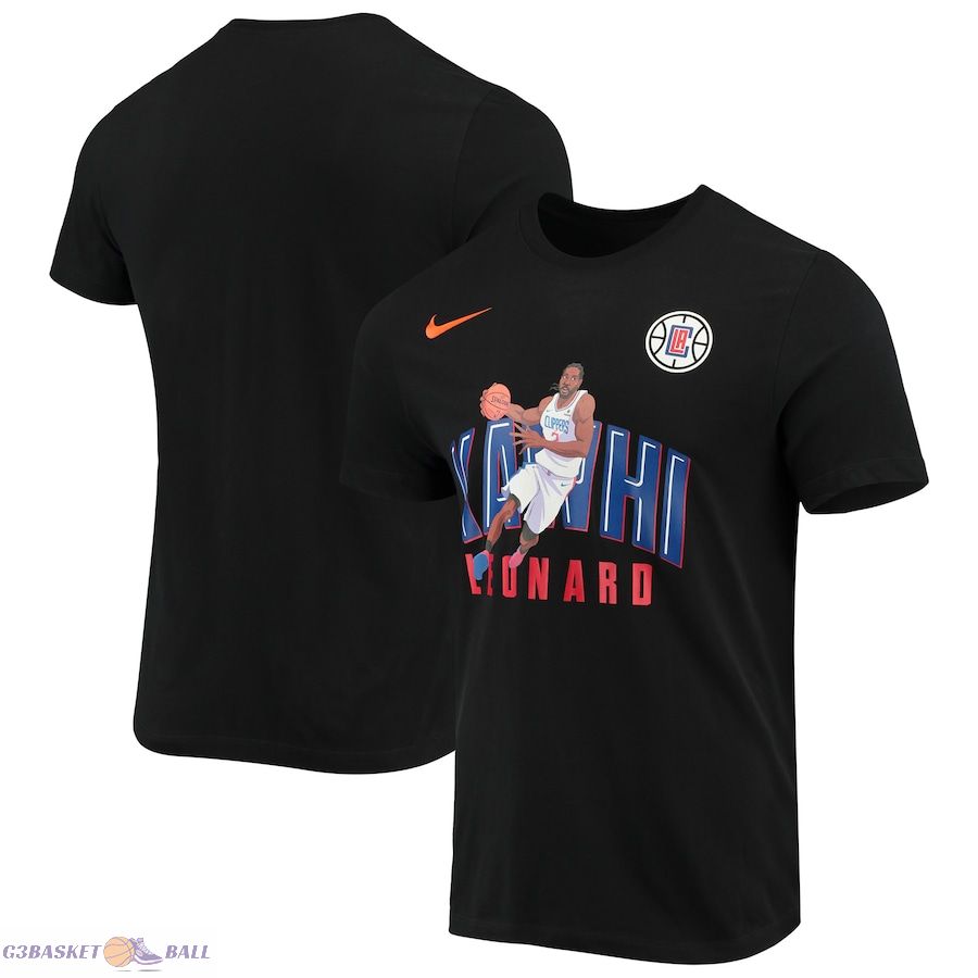 Men's LA Clippers Kawhi Leonard Black Hero Performance T-Shirt