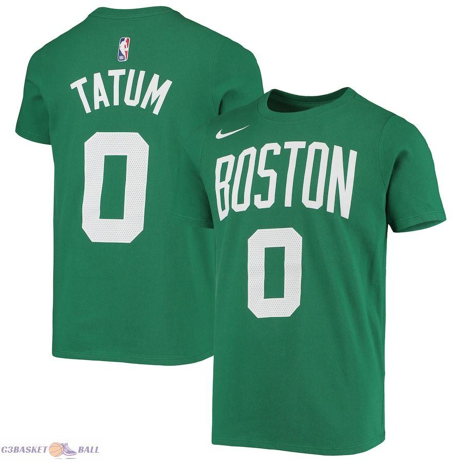 Youth Boston Celtics Jayson Tatum Kelly Green Logo Name & Number Performance T-Shirt