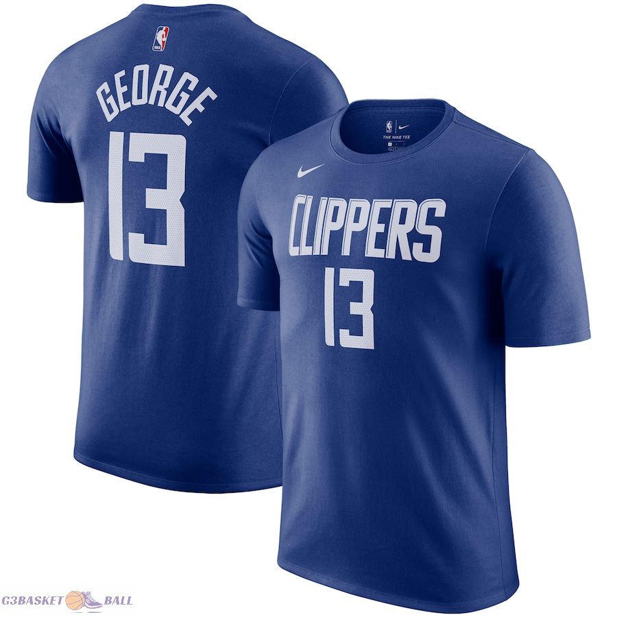 Men's LA Clippers Paul George Royal Name & Number T-Shirt