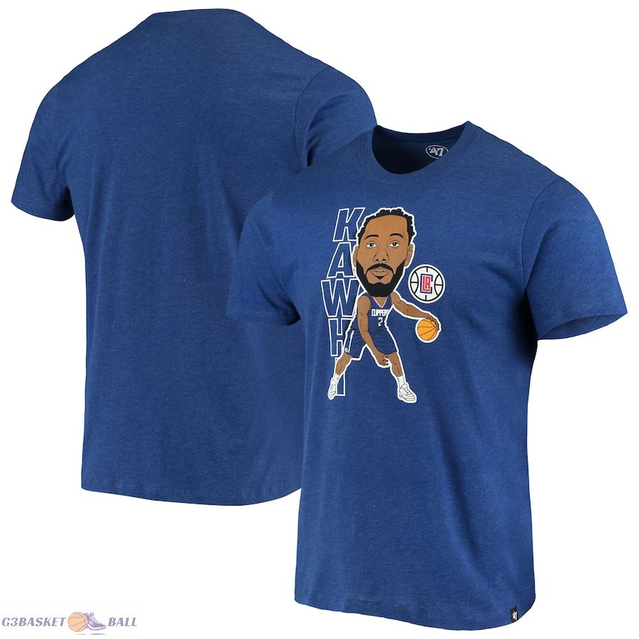 Men's LA Clippers Kawhi Leonard '47 Heathered Royal Bobblehead T-Shirt