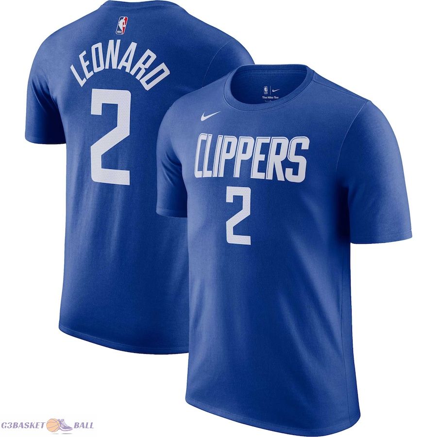 Men's LA Clippers Kawhi Leonard Royal Icon 2022/23 Name & Number T-Shirt