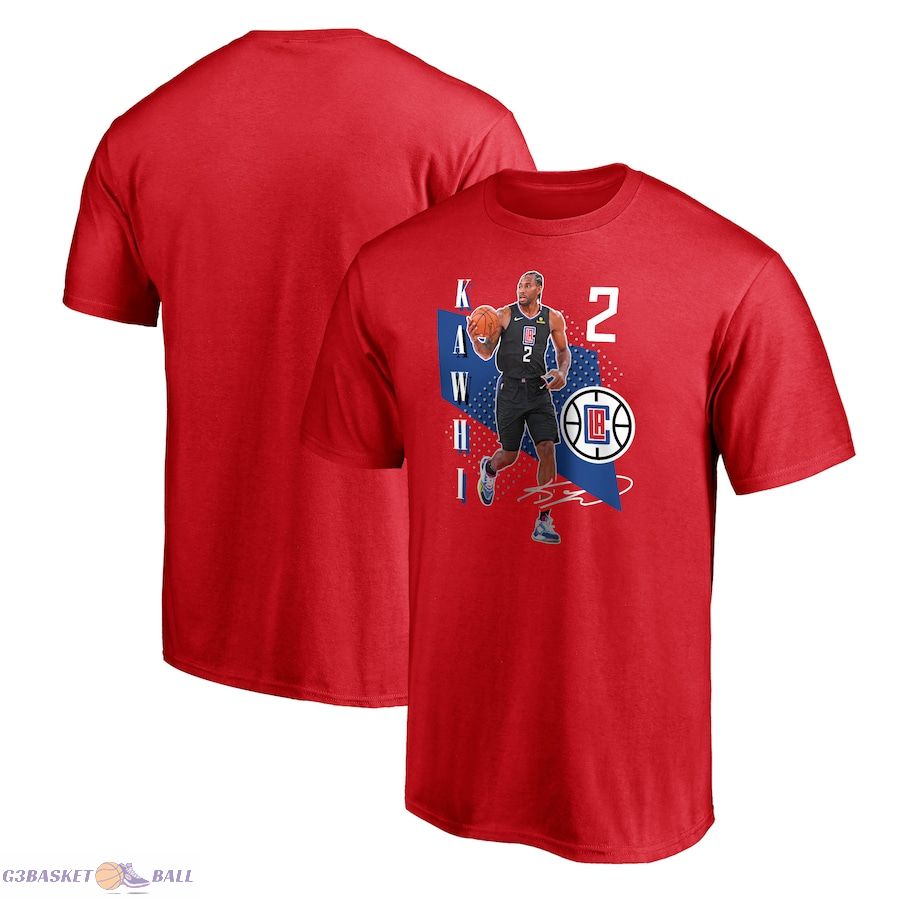 Men's LA Clippers Kawhi Leonard Fanatics Red Pick & Roll T-Shirt