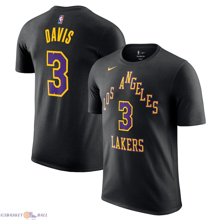 Men's Los Angeles Lakers Black 2023/24 City Edition Name & Number T-Shirt