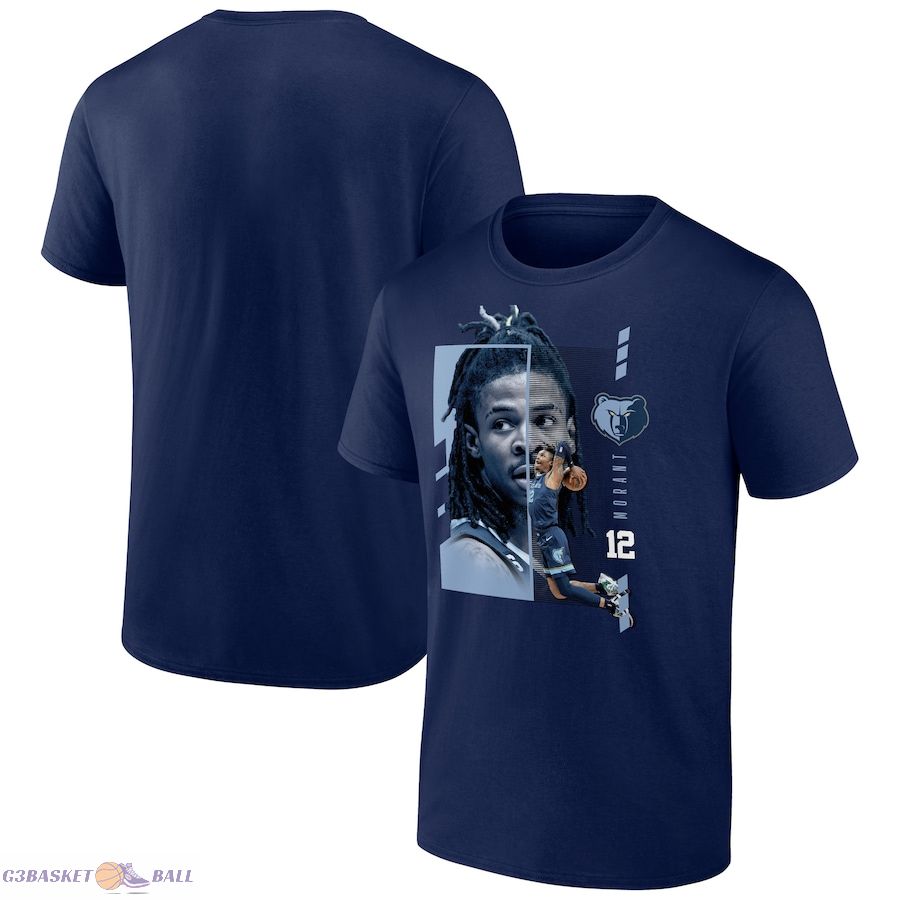 Men's Memphis Grizzlies Ja Morant Navy Jump Pass T-Shirt