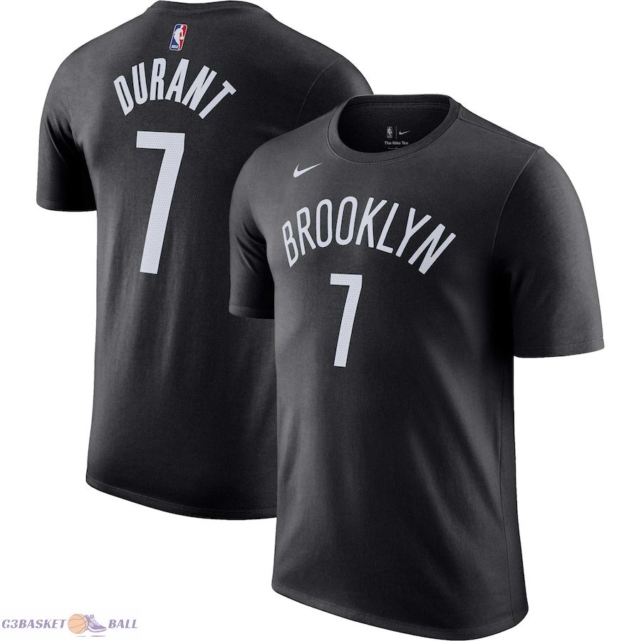 Men's Brooklyn Nets Kevin Durant Black Icon 2022/23 Name & Number T-Shirt