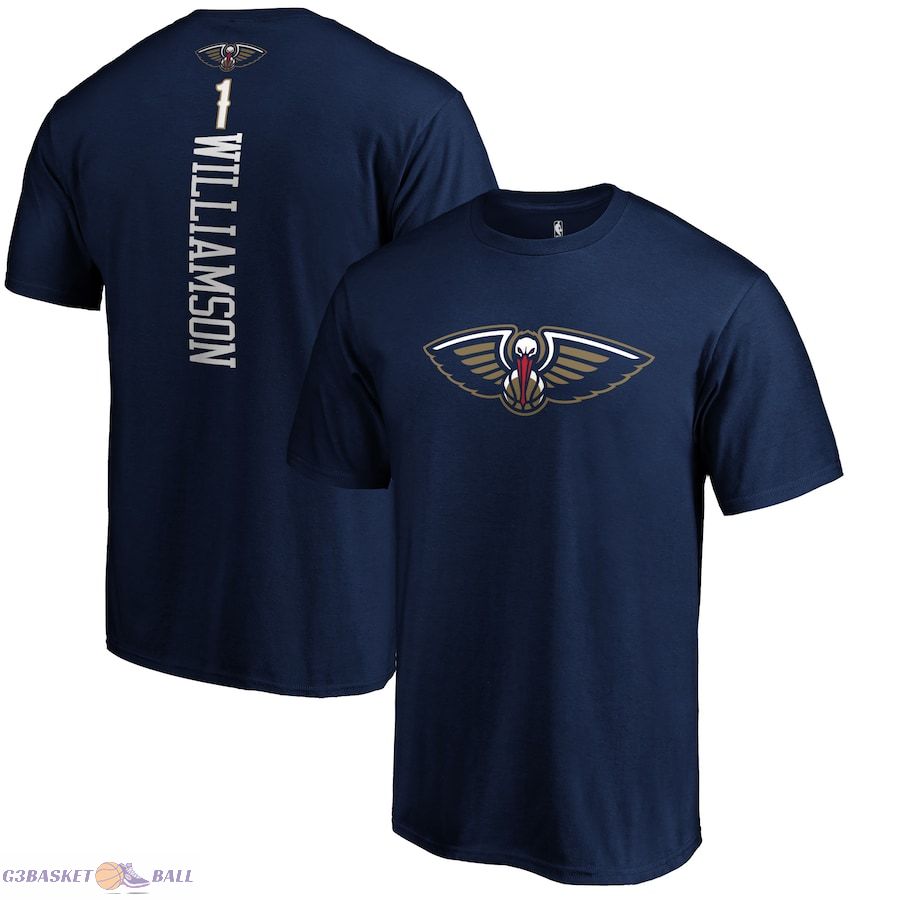 Men's New Orleans Pelicans Zion Williamson Navy Team Playmaker Name & Number T-Shirt