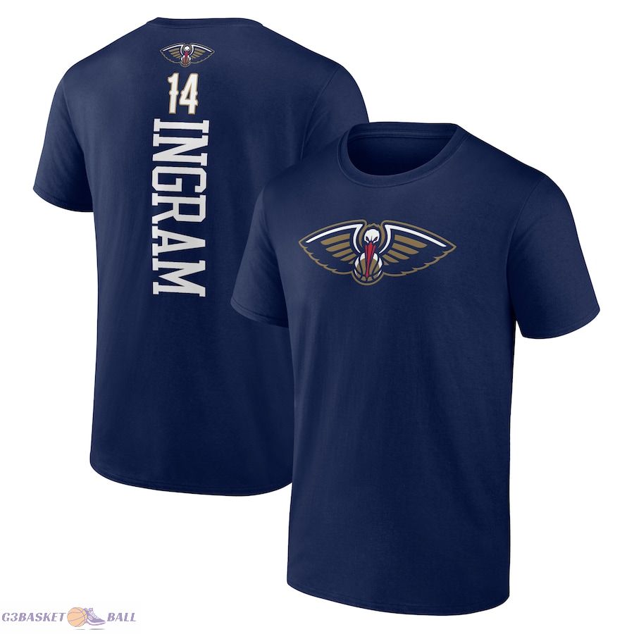 Men's New Orleans Pelicans Brandon Ingram Navy Playmaker Name & Number T-Shirt