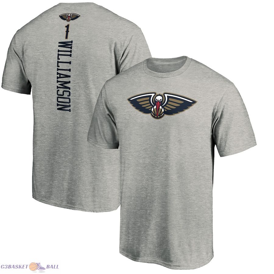 Men's New Orleans Pelicans Zion Williamson Heathered Gray Playmaker Name & Number Team T-Shirt