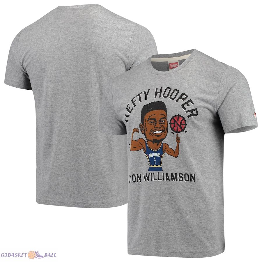 Men's New Orleans Pelicans Zion Williamson Gray Player Graphic Tri-Blend T-Shirt