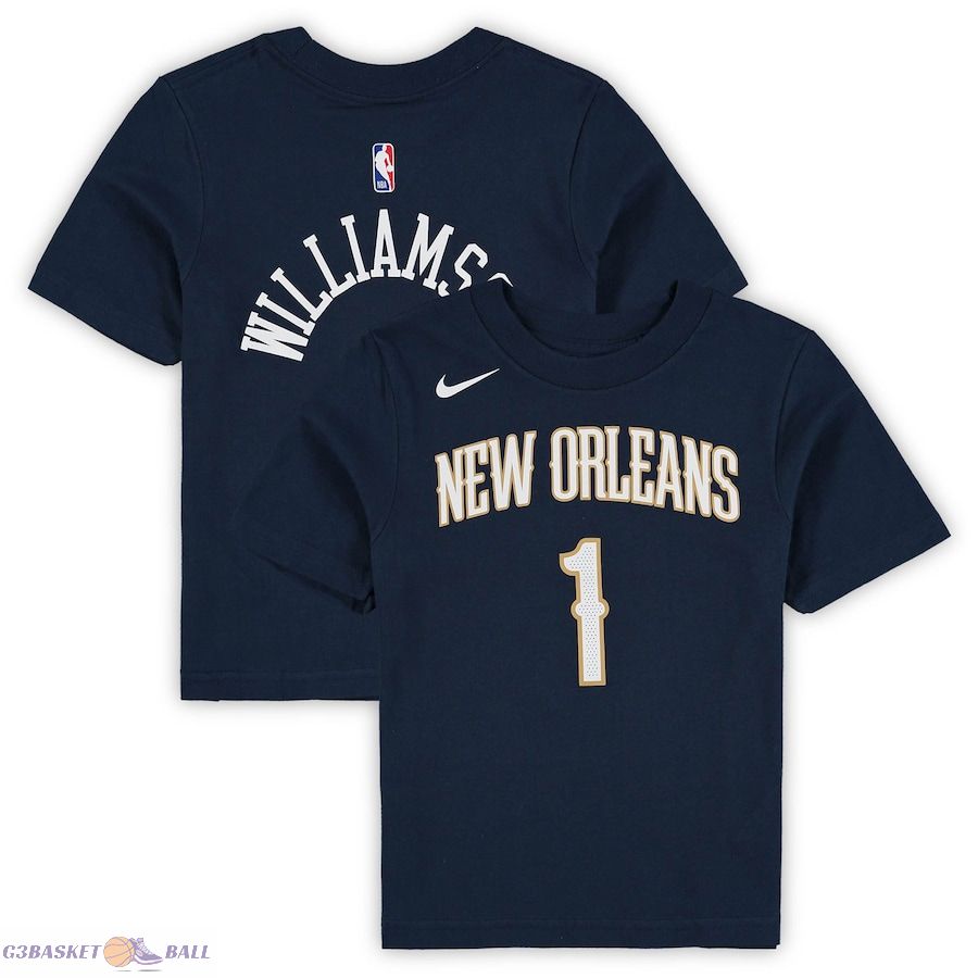 Preschool New Orleans Pelicans Zion Williamson Navy Team Name & Number T-Shirt