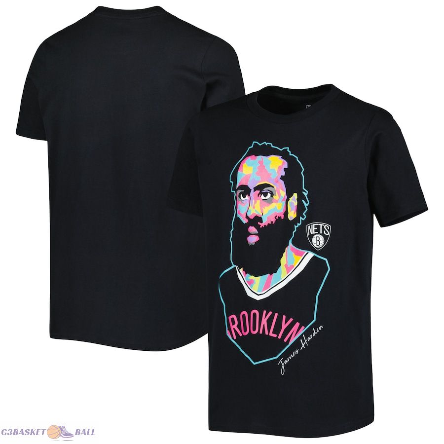 Youth Brooklyn Nets James Harden Black Artist Series Player T-Shirt