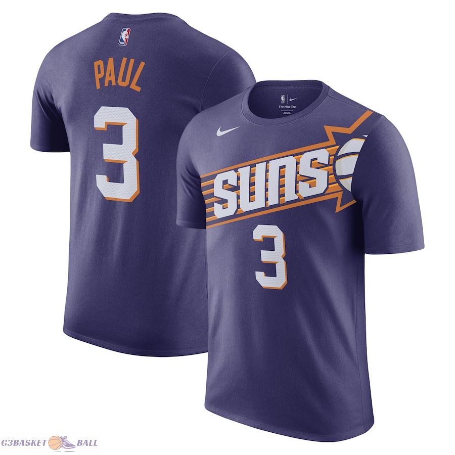 Men's Phoenix Suns Chris Paul Purple Icon 2022/23 Name & Number T-Shirt