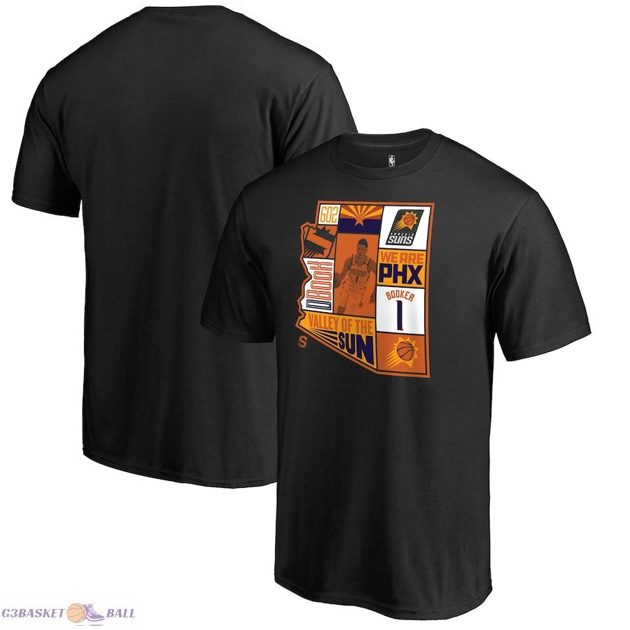 Men's Phoenix Suns Devin Booker Black Player State T-Shirt