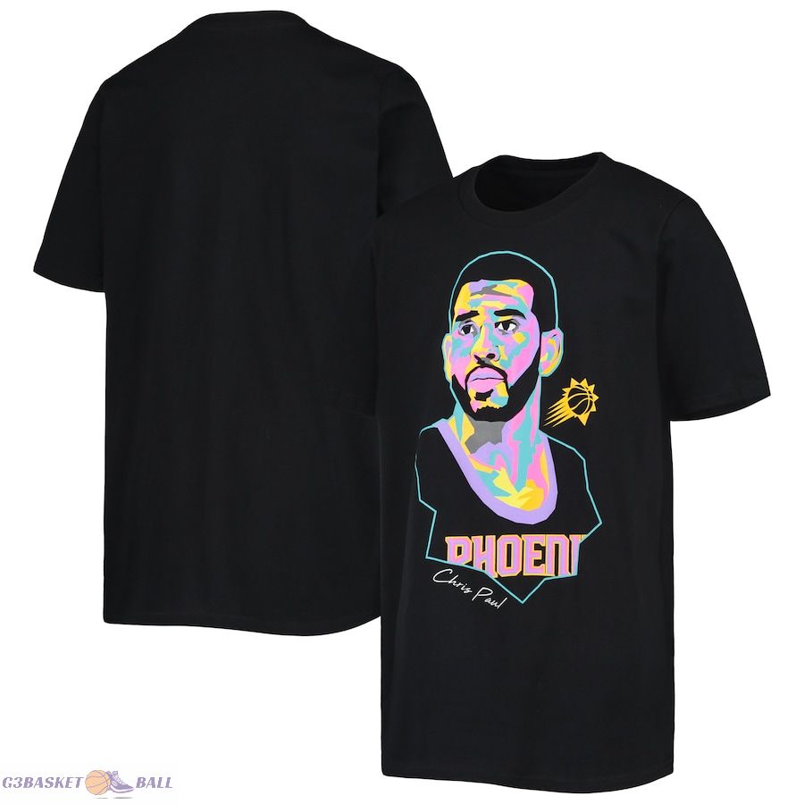 Youth Phoenix Suns Chris Paul Black Artist Series T-Shirt