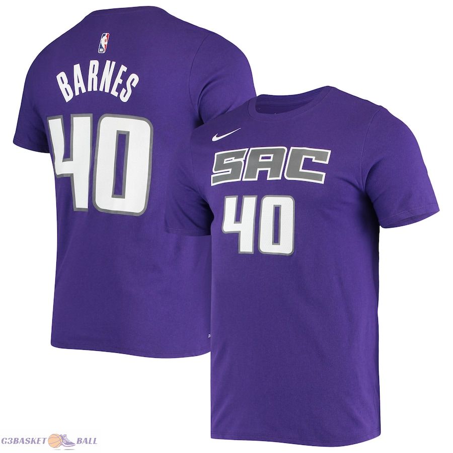 Men's Sacramento Kings Harrison Barnes Purple Name & Number Performance T-Shirt