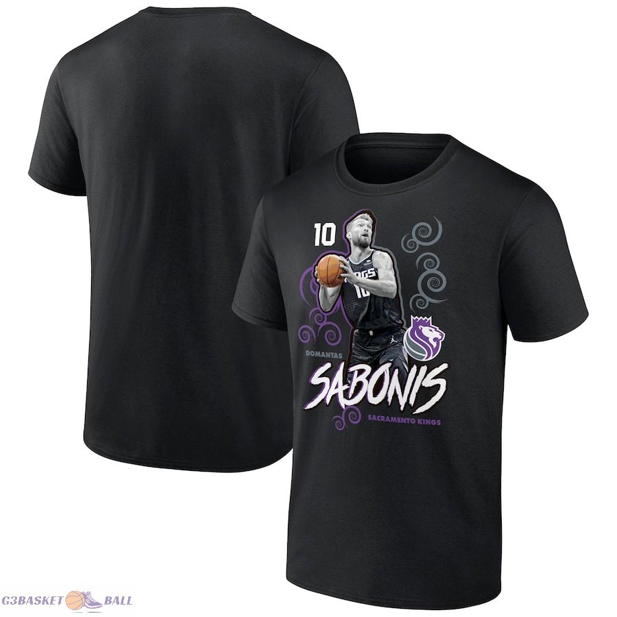 Men's Sacramento Kings Domantas Sabonis Black Competitor T-Shirt