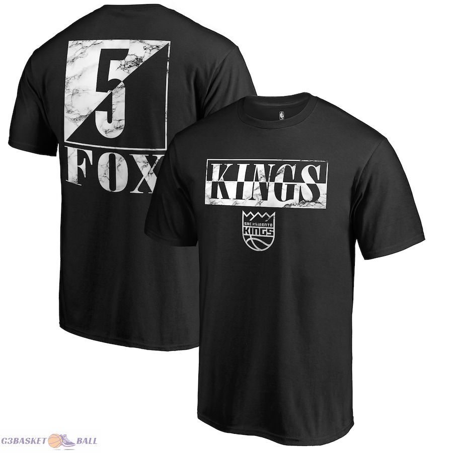 Men's Sacramento Kings De'Aaron Fox Black Yin & Yang Name and Number T-Shirt