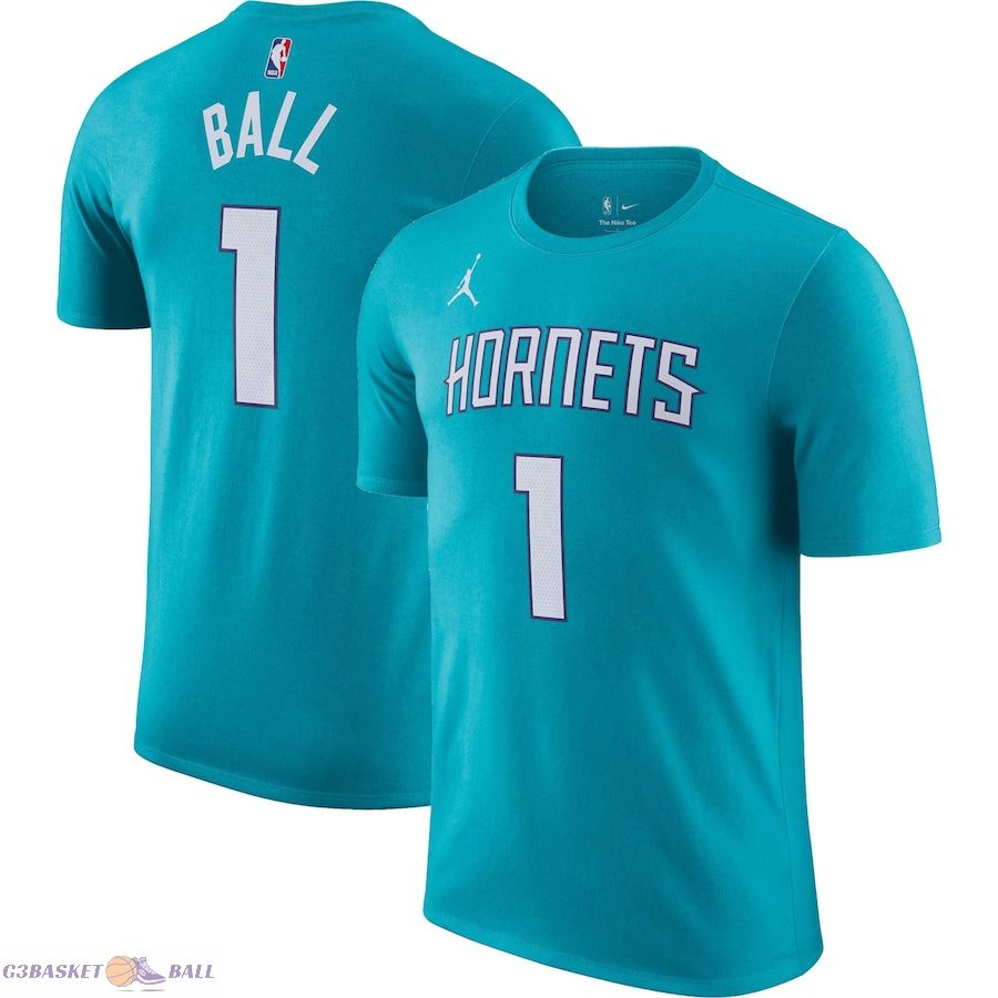 Men's Charlotte Hornets LaMelo Ball Teal Icon 2022/23 Name & Number T-Shirt