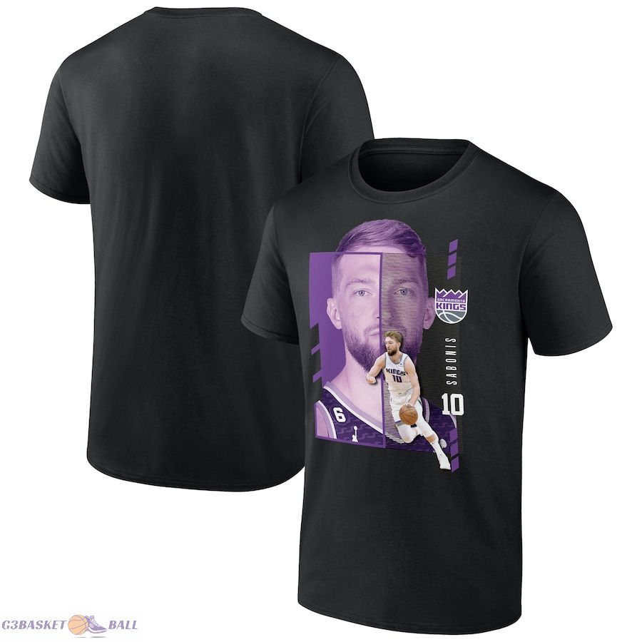 Men's Sacramento Kings Domantas Sabonis Black Jump Pass T-Shirt