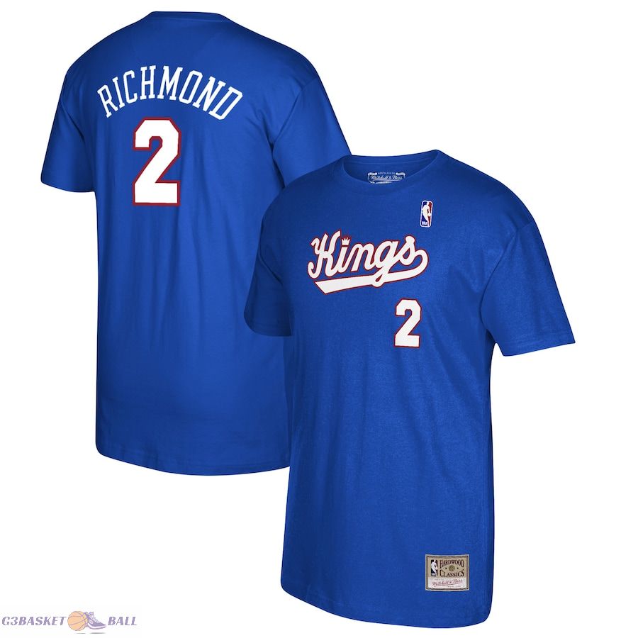 Men's Sacramento Kings Mitch Richmond Mitchell & Ness Royal 35th Anniversary Hardwood Classics Name & Number T-Shirt