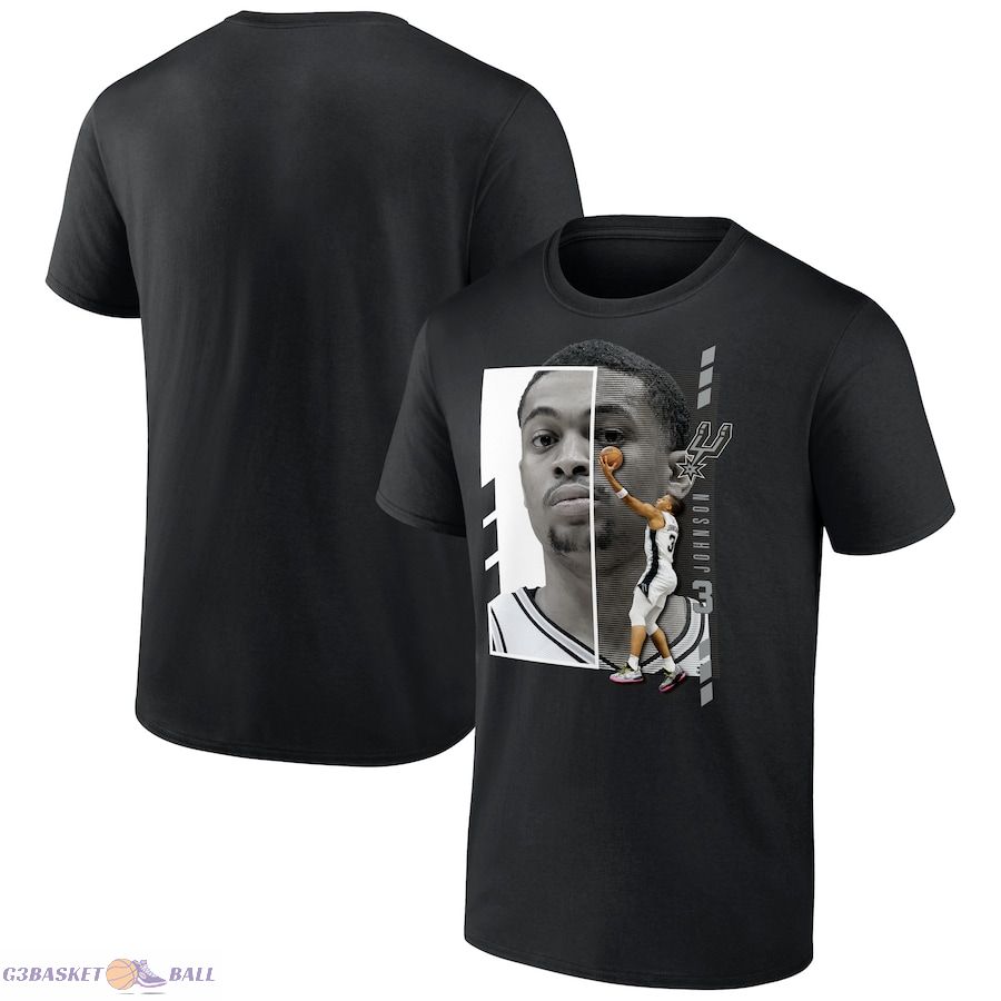 Men's San Antonio Spurs Keldon Johnson Black Jump Pass T-Shirt