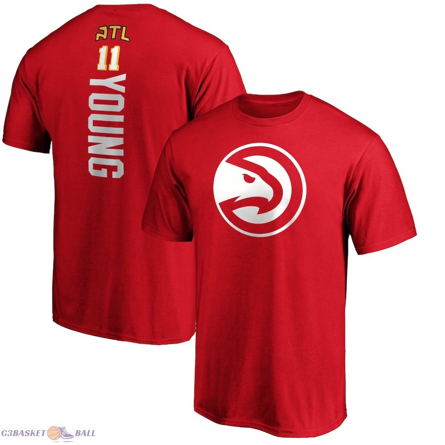 Men's Atlanta Hawks Trae Young Red Playmaker Name & Number T-Shirt