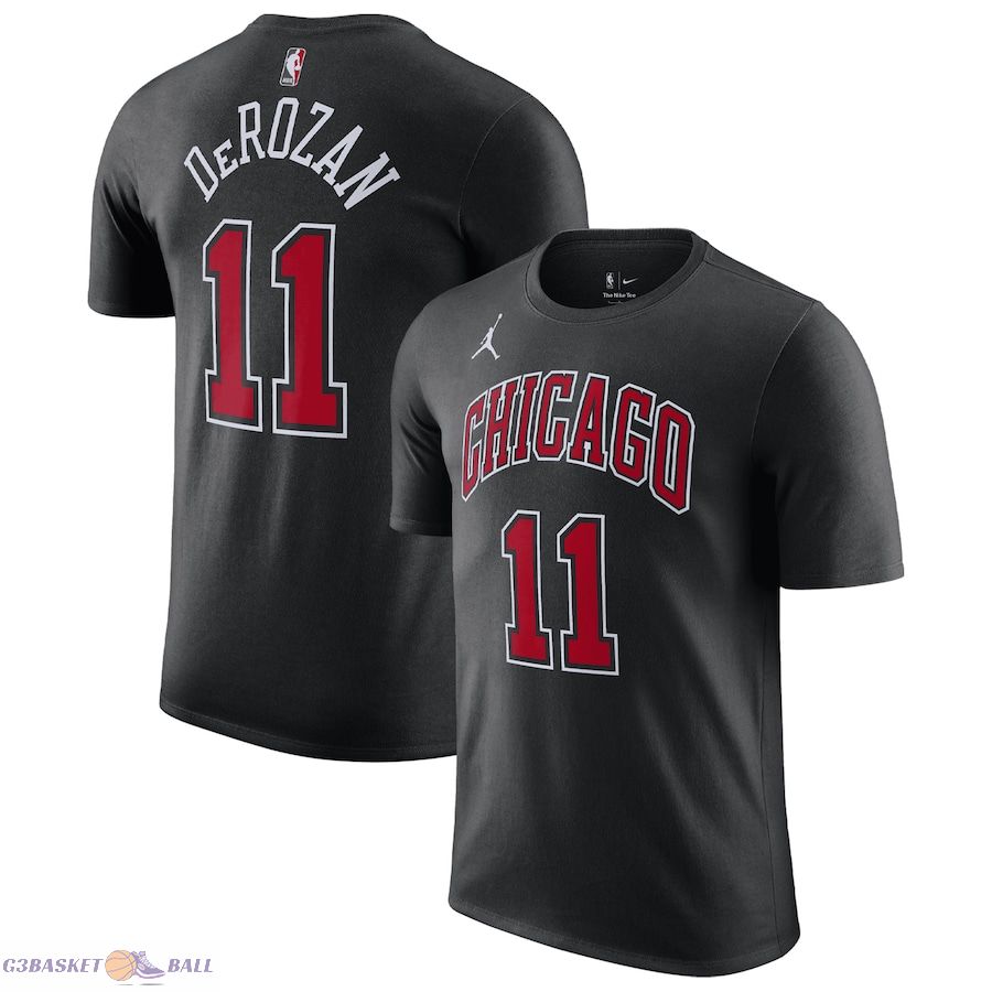 Men's Chicago Bulls DeMar DeRozan Jordan Brand Black 2022/23 Statement Edition Name & Number T-Shirt