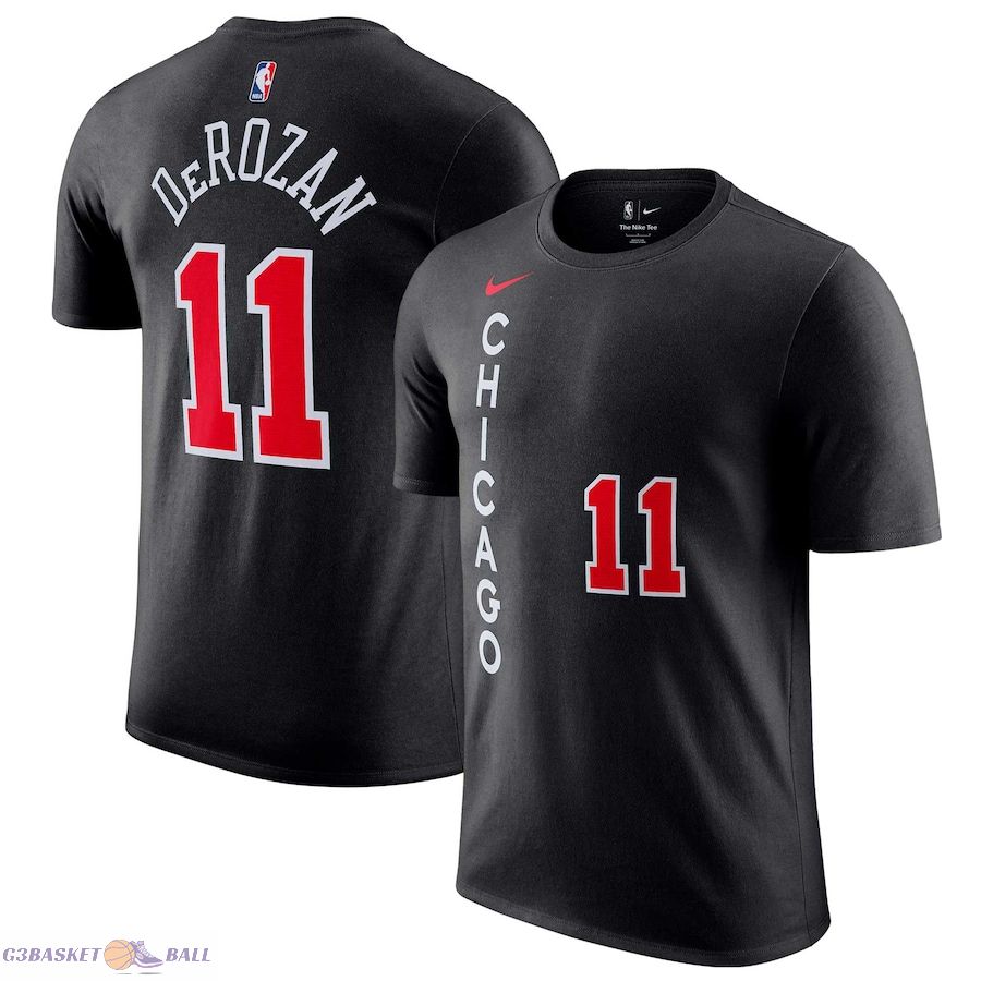 Men's Chicago Bulls DeMar DeRozan Black 2023/24 City Edition Name & Number T-Shirt