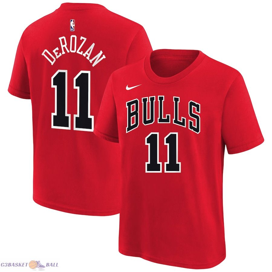 Youth Chicago Bulls DeMar DeRozan Red Icon Name & Number T-Shirt