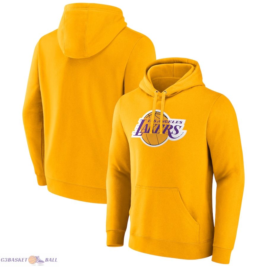 Men's Los Angeles Lakers Fanatics Gold Primary Logo Pullover Hoodie