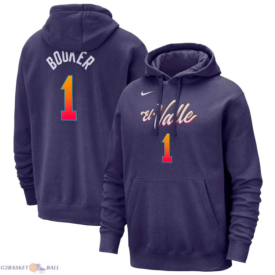 Men's Phoenix Suns Devin Booker Nike Purple 2023/24 City Edition Name & Number Pullover Hoodie