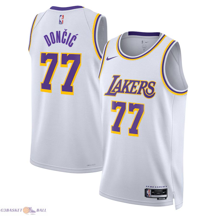 Los Angeles Lakers Nike Association Edition Swingman Jersey - White - Luka Dončić - Unisex Los Angeles Lakers Nike Association Edition Swingman Jersey - White - Luka Dončić - Unisex