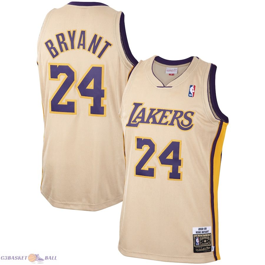 Men's Los Angeles Lakers Kobe Bryant Mitchell & Ness Gold 2008-09 Hardwood Classics Authentic Player Jersey