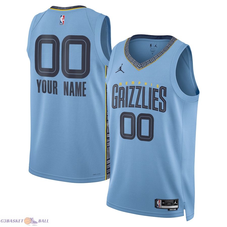 Unisex Memphis Grizzlies Jordan Brand Blue 2022/23 Swingman Custom Jersey - Statement Edition