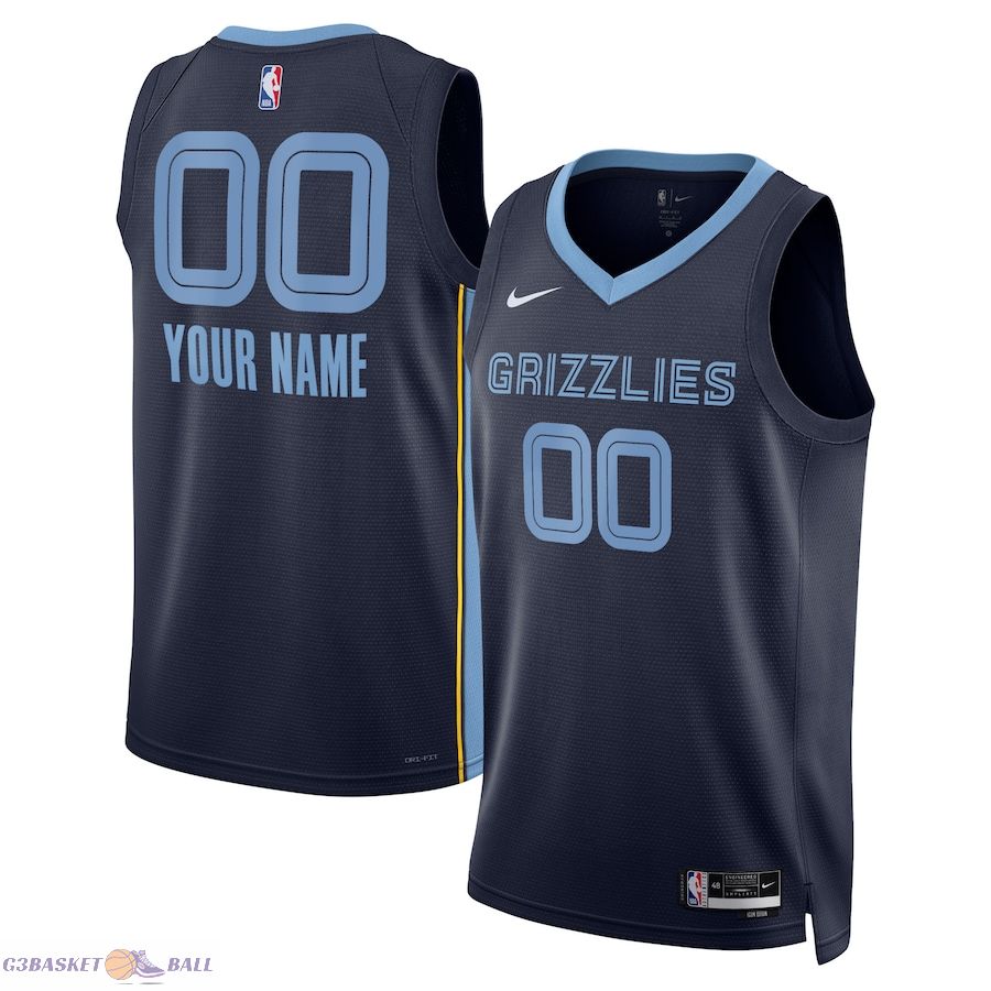 Unisex Memphis Grizzlies Navy Swingman Custom Jersey - Icon Edition