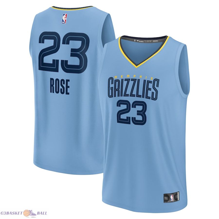 Men's Memphis Grizzlies Derrick Rose Fanatics Light Blue Fast Break Player Jersey - Statement Edition