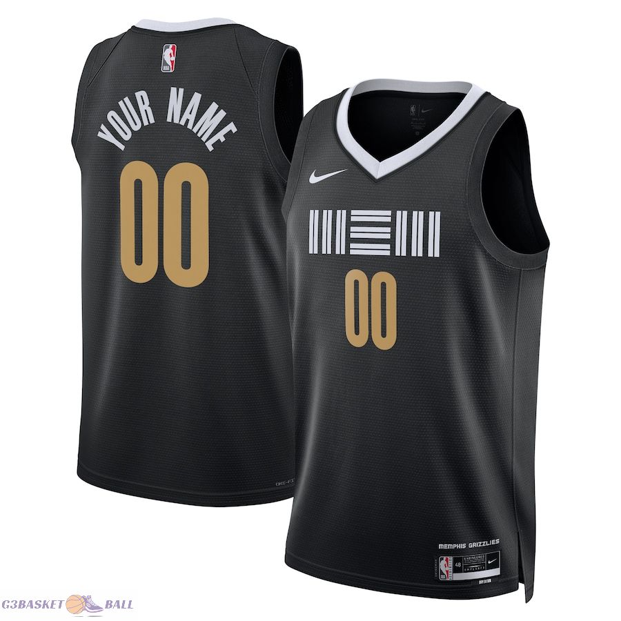 Unisex Memphis Grizzlies Black 2023/24 Custom Swingman Jersey - City Edition