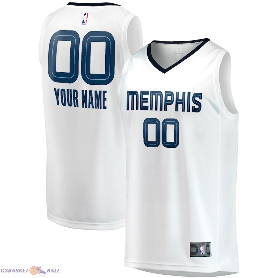 Youth Memphis Grizzlies Fanatics White Fast Break Replica Custom Jersey - Association Edition