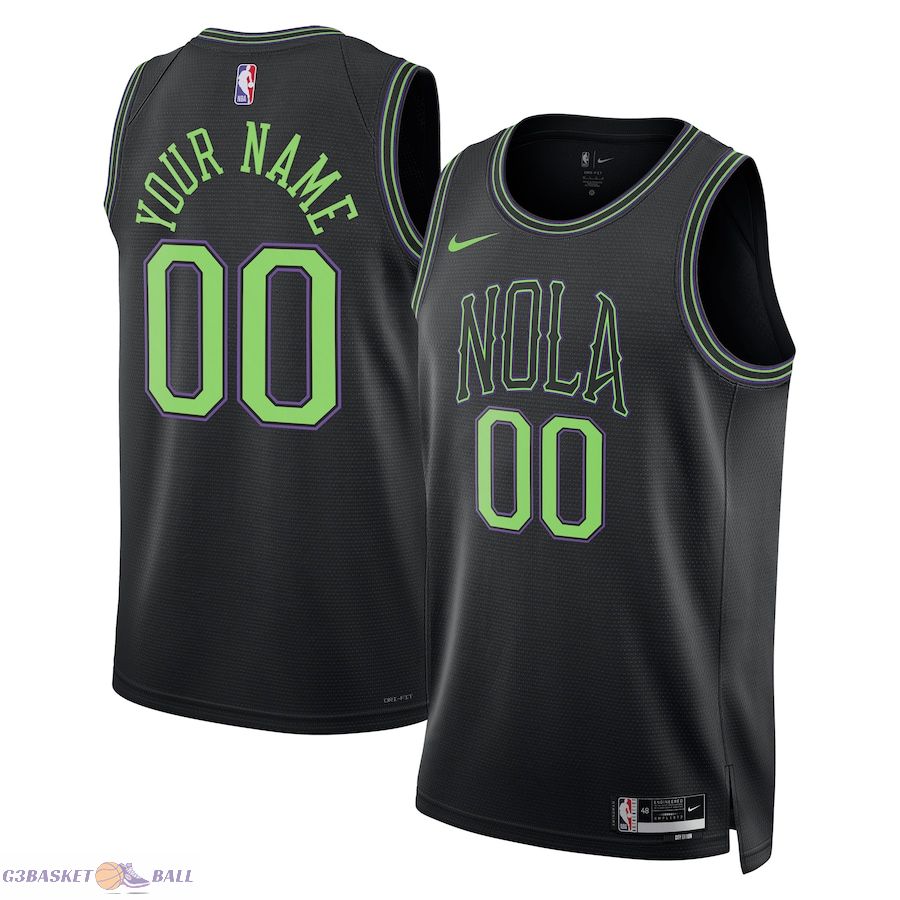 Unisex New Orleans Pelicans Black 2023/24 Custom Swingman Jersey - City Edition