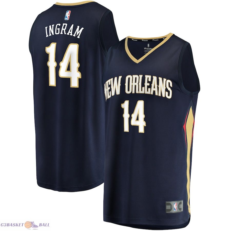 Men's New Orleans Pelicans Brandon Ingram Fanatics Navy 2020/21 Fast Break Replica Player Jersey - Icon Edition