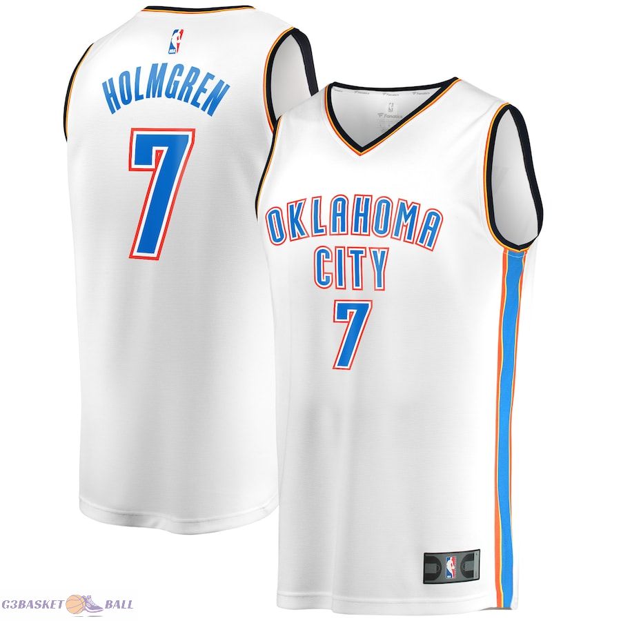 Men's Oklahoma City Thunder Chet Holmgren Fanatics White Fast Break Player Jersey - Association Edition