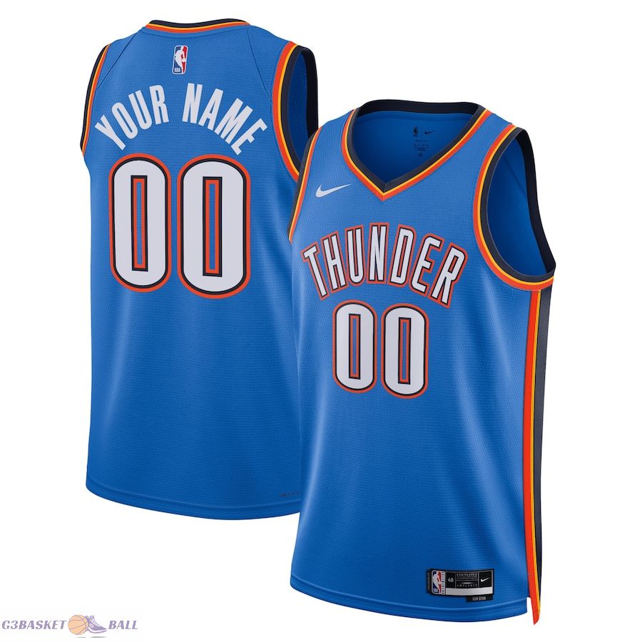 Unisex Oklahoma City Thunder Blue Swingman Custom Jersey - Icon Edition