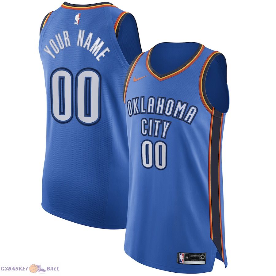 Men's Oklahoma City Thunder Blue Authentic Custom Jersey - Icon Edition