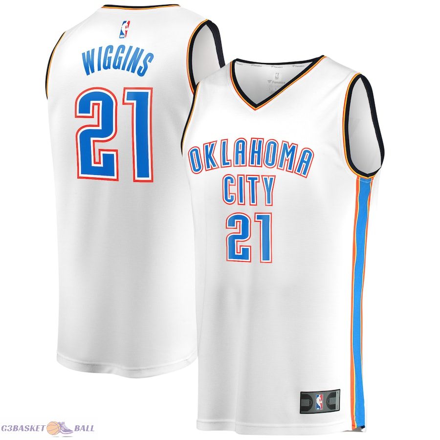 Men's Oklahoma City Thunder Aaron Wiggins Fanatics White Fast Break Player Jersey - Association Edition