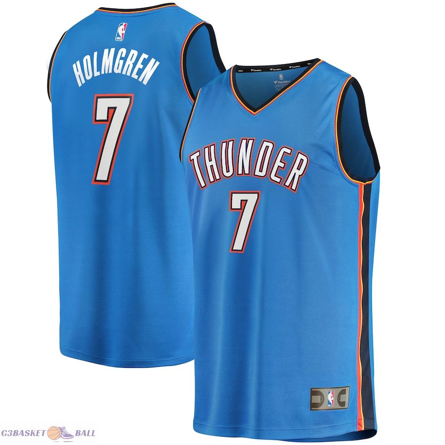 Men's Oklahoma City Thunder Chet Holmgren Fanatics Blue 2022 NBA Draft First Round Pick Fast Break Replica Player Jersey - Icon Edition