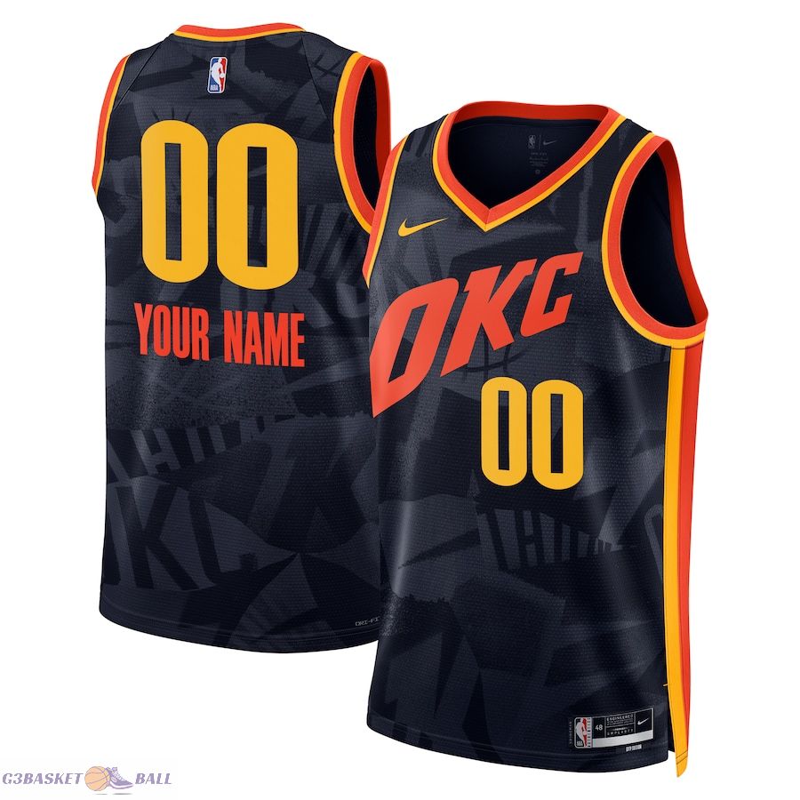 Unisex Oklahoma City Thunder Navy 2023/24 Custom Swingman Jersey - City Edition