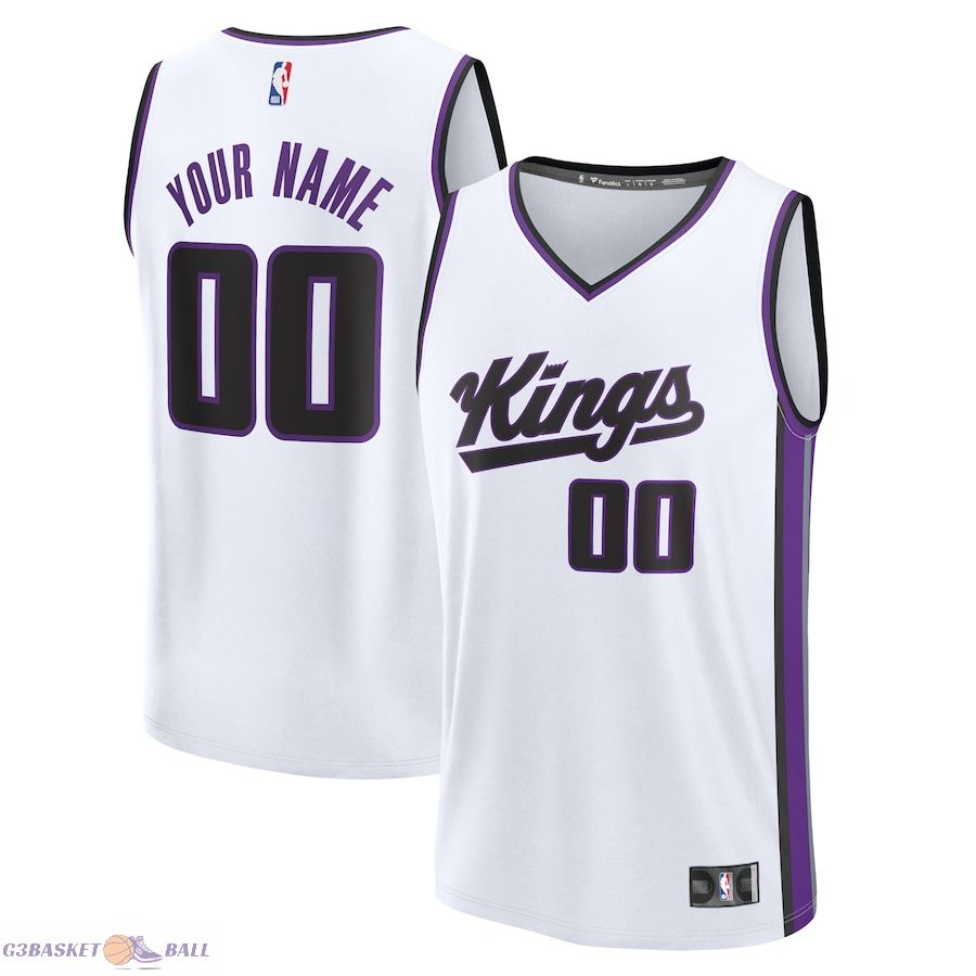 Men's Sacramento Kings Fanatics White Custom Fast Break Jersey - Association Edition