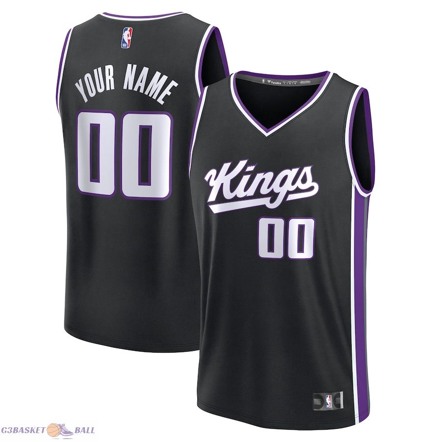 Men's Sacramento Kings Fanatics Black Custom Fast Break Jersey - Icon Edition