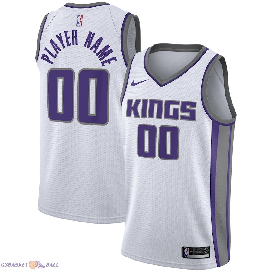 Men's Sacramento Kings White Swingman Custom Jersey - Association Edition