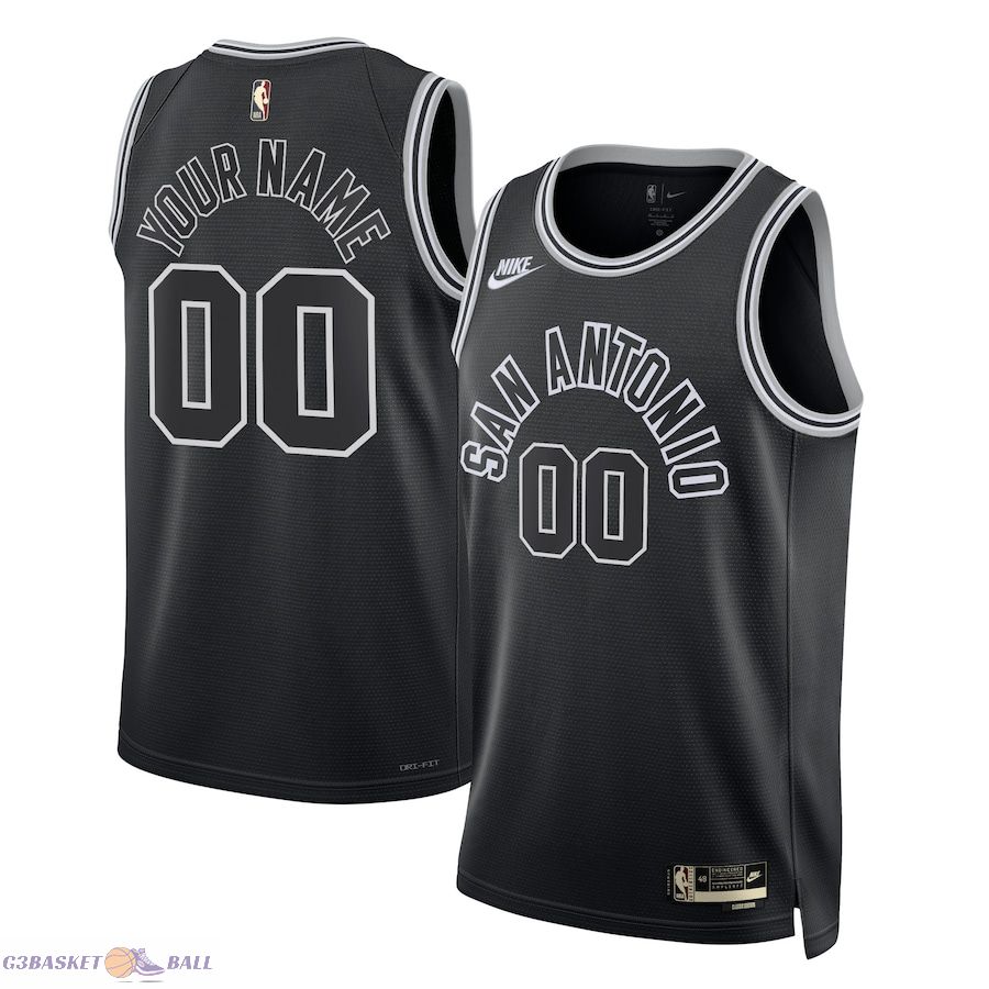 Unisex San Antonio Spurs Black 2022/23 Custom Swingman Jersey - Classic Edition